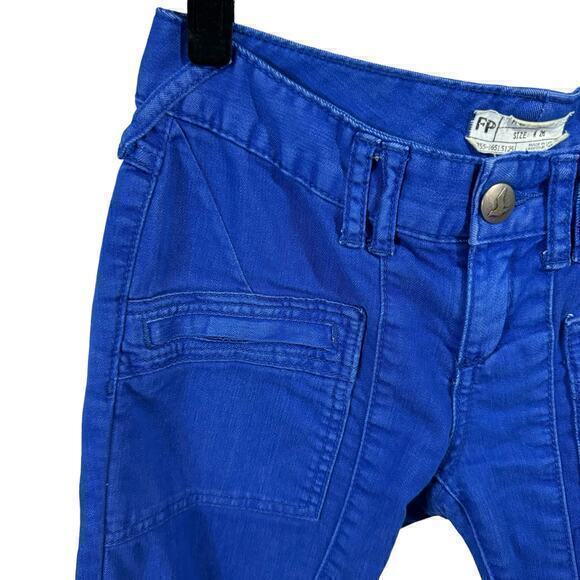 Free People Moto Skinny Jeans‎ Electric Blue Size 26 - Picture 3 of 8